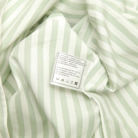 CHANEL IDENTIFICATION Striped Shirt Blouse Button Down 3/4 Sleeve 38 OOC VINTAGE - Picture 6 of 6